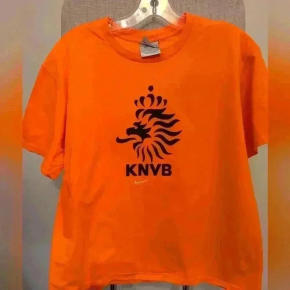 Vintage Nike Netherlands KNVB T Shirt  Orange Womens Large - excellent condition - Picture 1 of 4
